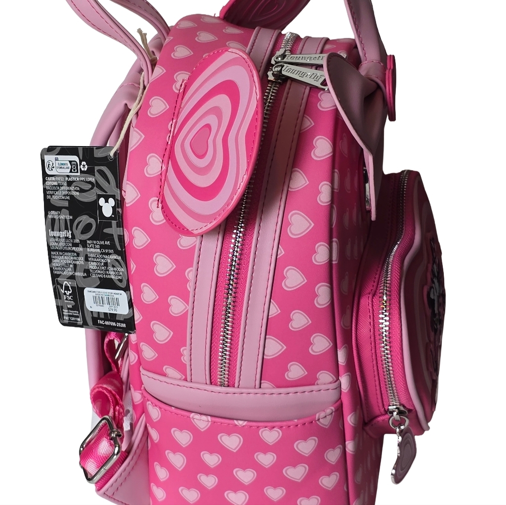 Loungefly Disney Mickey & Minnie Heart Mini Backpack BoxLunch Exclusive NWT - Picture 5 of 8